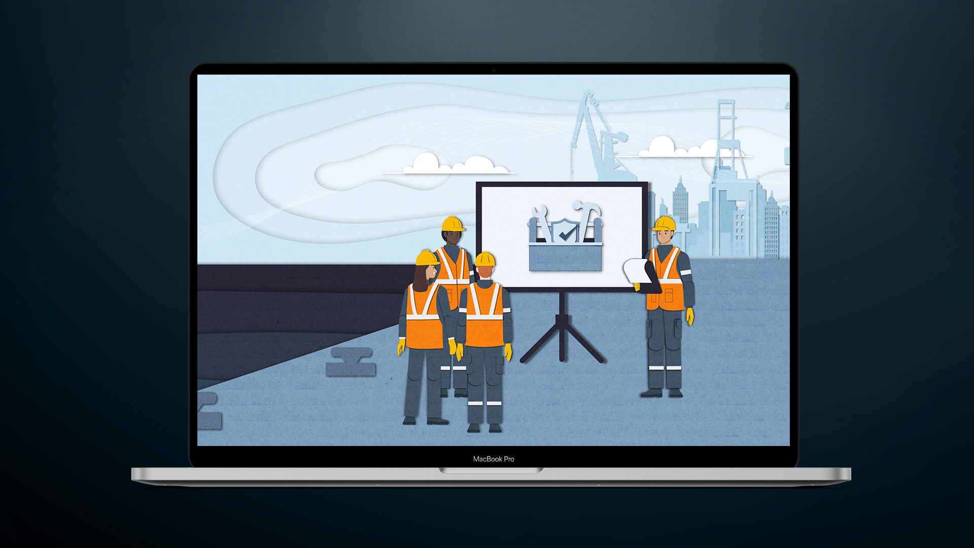digital site induction on laptop